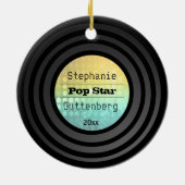 Dubbelzijdig retrovinylgoud Disco Light Keepomwill Keramisch Ornament (Achterkant)