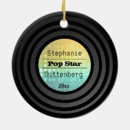 Dubbelzijdig retrovinylgoud Disco Light Keepomwill Keramisch Ornament