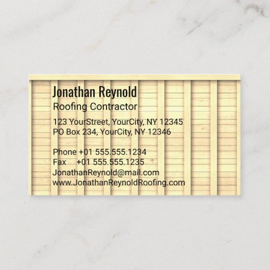 Dubbelzijdig roodrooster voor dakbedekking visitekaartje (Achterkant)