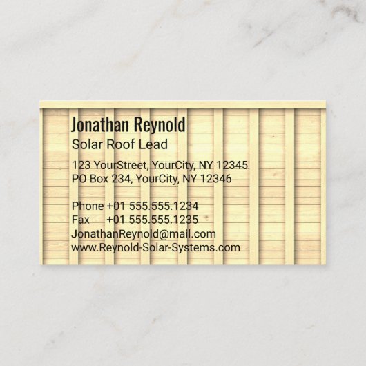 Dubbelzijdig roodrooster voor zonne-energie visitekaartje (Achterkant)