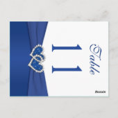 Dubbelzijdig Royal Blauw en Wit Tafelnummer (Achterkant)