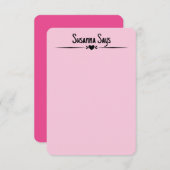 Dubbelzijdig Roze Girly Modern Script Custom Note Bedankkaart (Voorkant / Achterkant)