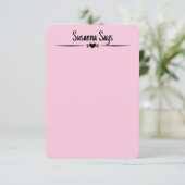 Dubbelzijdig Roze Girly Modern Script Custom Note Bedankkaart (Staand voorkant)