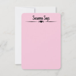 Dubbelzijdig Roze Girly Modern Script Custom Note Bedankkaart