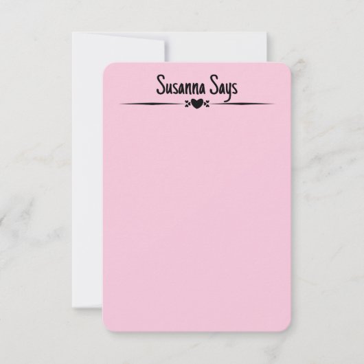 Dubbelzijdig Roze Girly Modern Script Custom Note Bedankkaart (Voorkant)