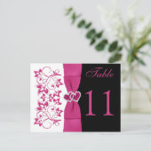 Dubbelzijdig Roze, Wit, Zwart Tafelnummer Kaart (Staand voorkant)
