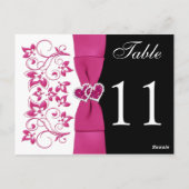 Dubbelzijdig Roze, Wit, Zwart Tafelnummer Kaart (Achterkant)