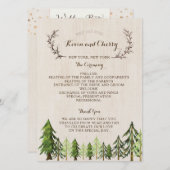 Dubbelzijdig rustiek huwelijksceremonie programma programmakaart (Voorkant / Achterkant)