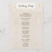 Dubbelzijdig rustiek huwelijksceremonie programma programmakaart (Achterkant)