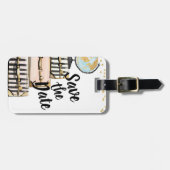 Dubbelzijdig Save the Date Wedding Bagagelabel (Voorkant horizontaal)