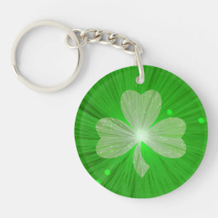Dubbelzijdig shamrock sleutelhanger
