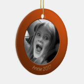 Dubbelzijdig Sinaasappel 2 x Aangepaste foto en te Keramisch Ornament (Rechts)