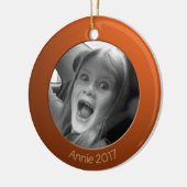 Dubbelzijdig Sinaasappel 2 x Aangepaste foto en te Keramisch Ornament (Links)