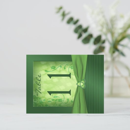 Dubbelzijdig smaragdgroen tafelnummer (Staand voorkant)