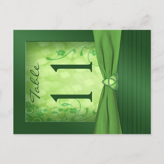 Dubbelzijdig smaragdgroen tafelnummer (Voorkant)