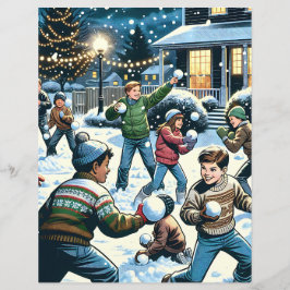 Dubbelzijdig Sneeuwbal Vecht Scrapbook Papier