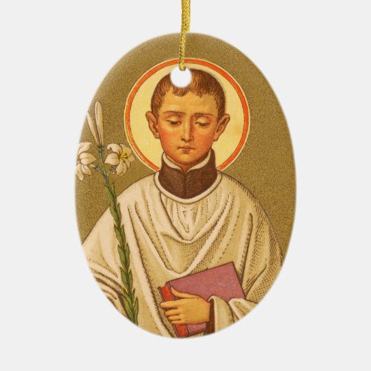 Dubbelzijdig St. Aloysius Gonzaga (PM 101) Keramisch Ornament (Voorkant)