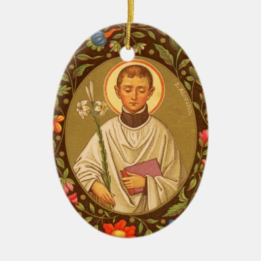 Dubbelzijdig St. Aloysius Gonzaga (PM 101) Keramisch Ornament (Voorkant)