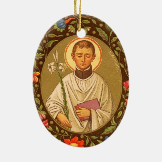 Dubbelzijdig St. Aloysius Gonzaga (PM 101) Keramisch Ornament (Achterkant)