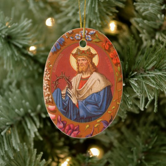 Dubbelzijdig St. Louis IX de koning (PM 05) Keramisch Ornament (Boom)