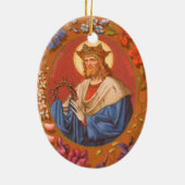 Dubbelzijdig St. Louis IX de koning (PM 05) Keramisch Ornament (Achterkant)
