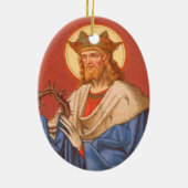 Dubbelzijdig St. Louis IX de koning (PM 05) Keramisch Ornament (Achterkant)
