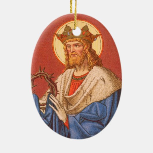 Dubbelzijdig St. Louis IX de koning (PM 05) Keramisch Ornament (Achterkant)