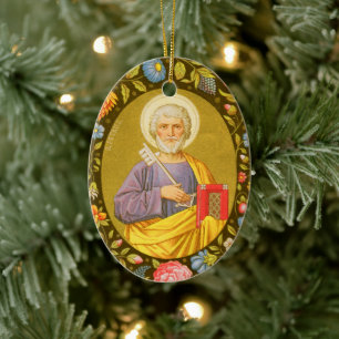 Dubbelzijdig St. Peter de Apostle (PM 07) Keramisch Ornament