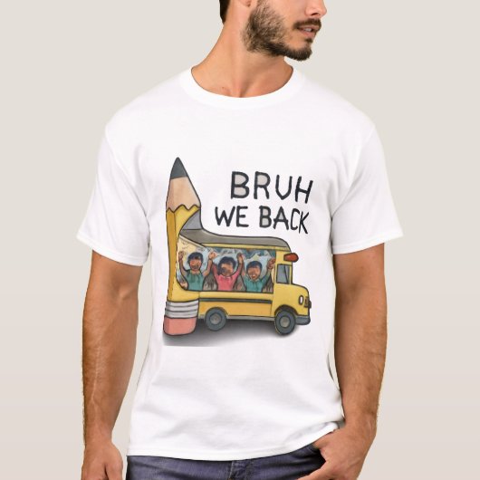 Dubbelzijdig terug naar school T-shirt (Voorkant)