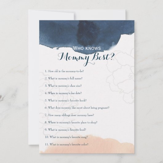 Dubbelzijdig - twee Baby shower games Kaart (Voorkant)