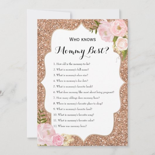 Dubbelzijdig - twee Baby shower games Kaart (Voorkant)