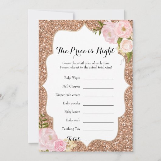 Dubbelzijdig - twee Baby shower games Kaart (Achterkant)