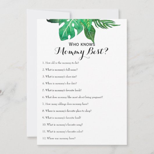 Dubbelzijdig - twee Baby shower games Kaart (Voorkant)