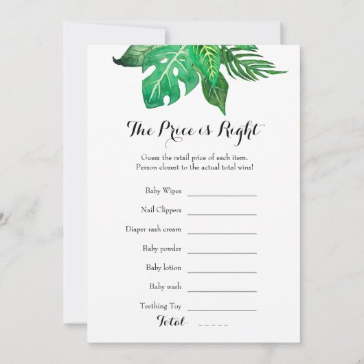 Dubbelzijdig - twee Baby shower games Kaart (Achterkant)