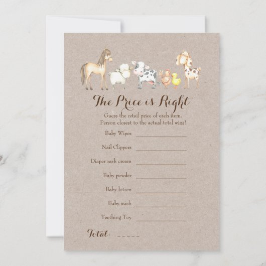 Dubbelzijdig - twee Baby shower games Kaart (Achterkant)