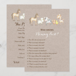 Dubbelzijdig - twee Baby shower games Kaart