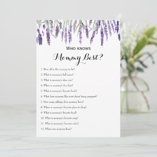 Dubbelzijdig - twee Baby shower games Kaart (Staand voorkant)