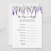 Dubbelzijdig - twee Baby shower games Kaart (Achterkant)