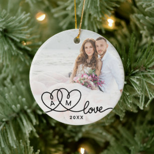 Dubbelzijdig Twee Foto Script Liefde Keramisch Ornament