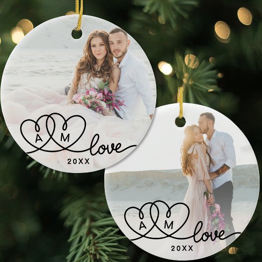 Dubbelzijdig Twee Foto Script Liefde Keramisch Ornament