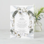 Dubbelzijdig tweedubbel huwelijk witte blauwe bloe kaart (Staand voorkant)