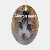 Dubbelzijdig Upload uw foto van uw hond naar Circl Metalen Ornament (Voorkant Rechts)