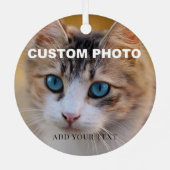 Dubbelzijdig Upload uw foto van uw hond naar Circl Metalen Ornament (Achterkant)