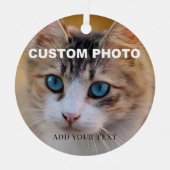 Dubbelzijdig Upload uw foto van uw hond naar Circl Metalen Ornament (Voorkant)