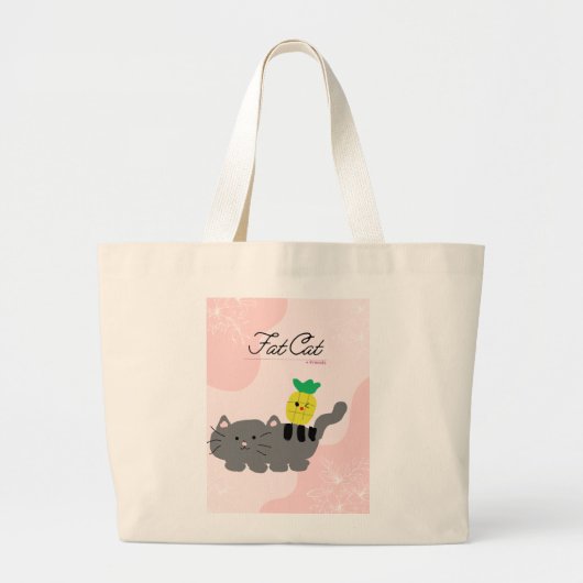 Dubbelzijdig vet kattenzak grote tote bag (Voorkant)