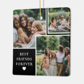 Dubbelzijdig vier foto's en Bestie Quote Keepomwil Keramisch Ornament (Links)
