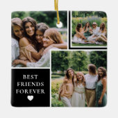 Dubbelzijdig vier foto's en Bestie Quote Keepomwil Keramisch Ornament (Voorkant)