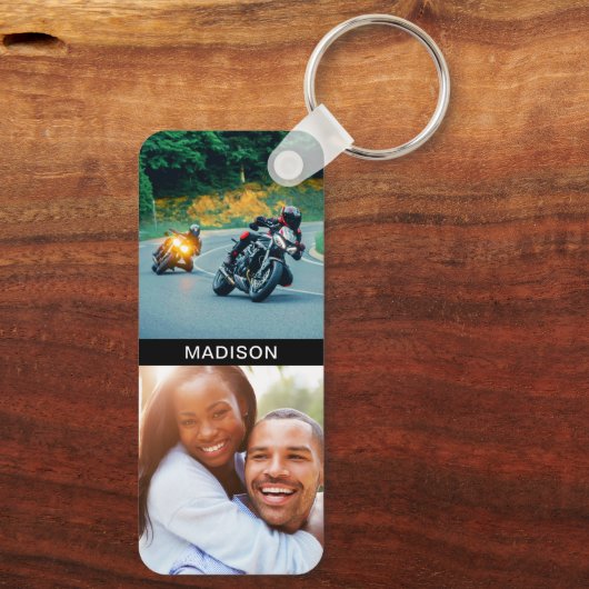 Dubbelzijdig vier foto's en Sleutelhanger naam (Achterkant)