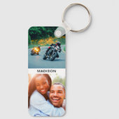 Dubbelzijdig vier foto's en Sleutelhanger naam (Achterkant)