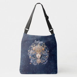 Dubbelzijdig Vigro teken aangepaste tekst blauw mo Crossbody Tas